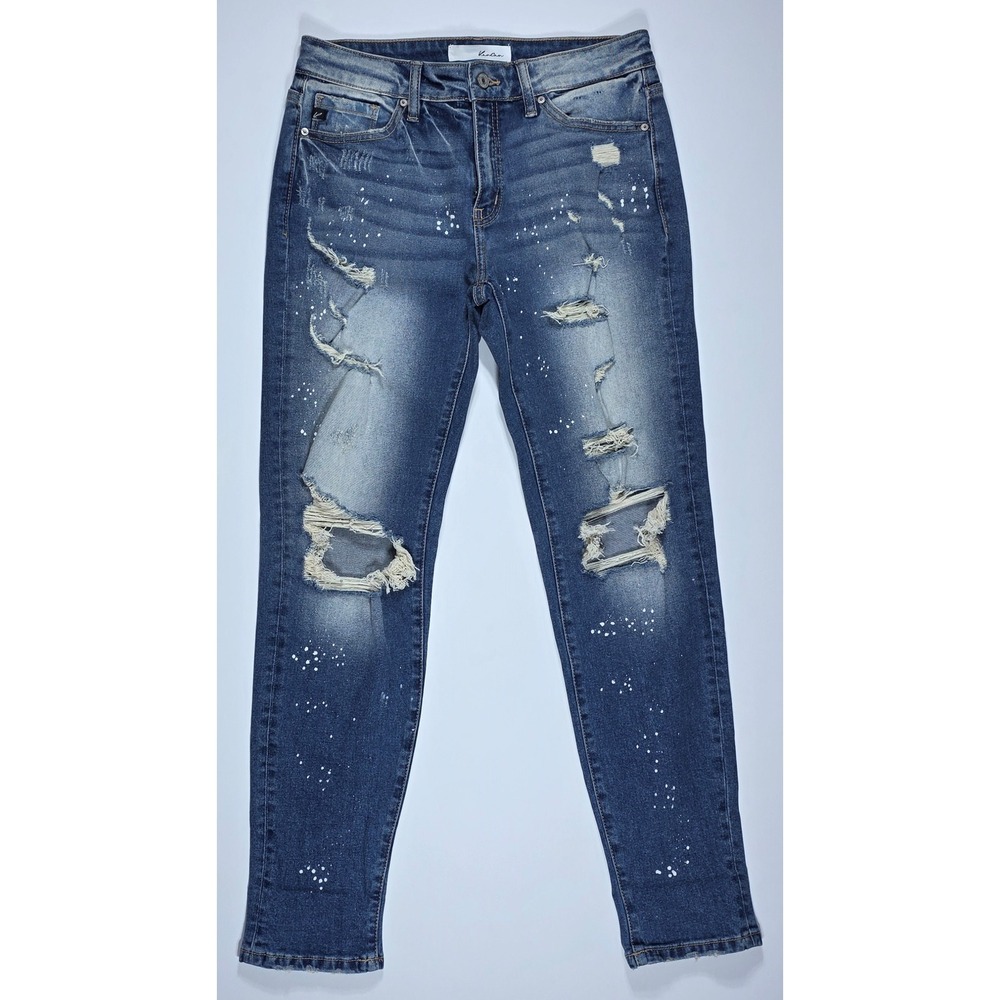 KanCan Distressed‎ Paint Splatter Skinny Jeans Medium Wash KC8368M SIZE 3/25